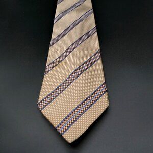 Joseph A Bank Brown Diagonal Striped Neck Tie